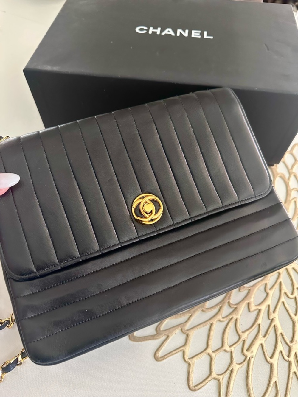 CHANEL Classic Flap Leather Mademoiselle Bag Black - Picture 12 of 16